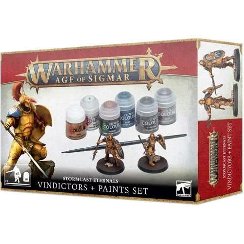Games Workshop Warhammer Age Of Sigmar: Stormcast Eternals - Vindictors + Paints Set 3 Games Workshop Warhammer Age Of Sigmar: Stormcast Eternals - Vindictors + Paints Set